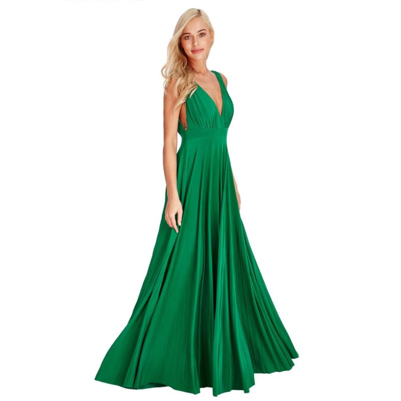 grecian goddess luxe maxi φόρεμα σε πράσινο