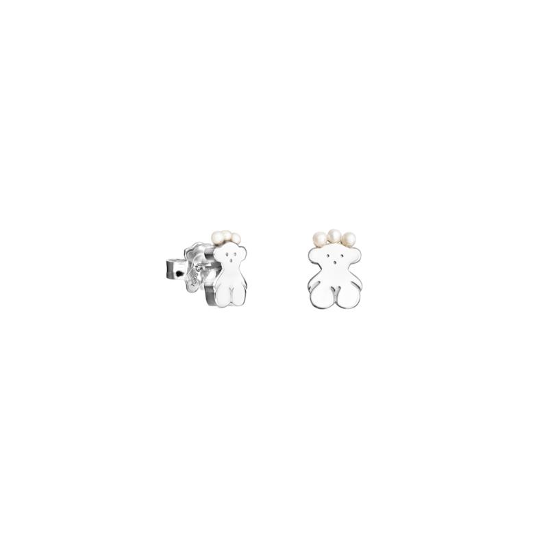 TOUS γυναικεία σκουλαρίκια-αρκουδάκι Real Sisy από Ασήμι με Μαργαριτάρια - 1001282700