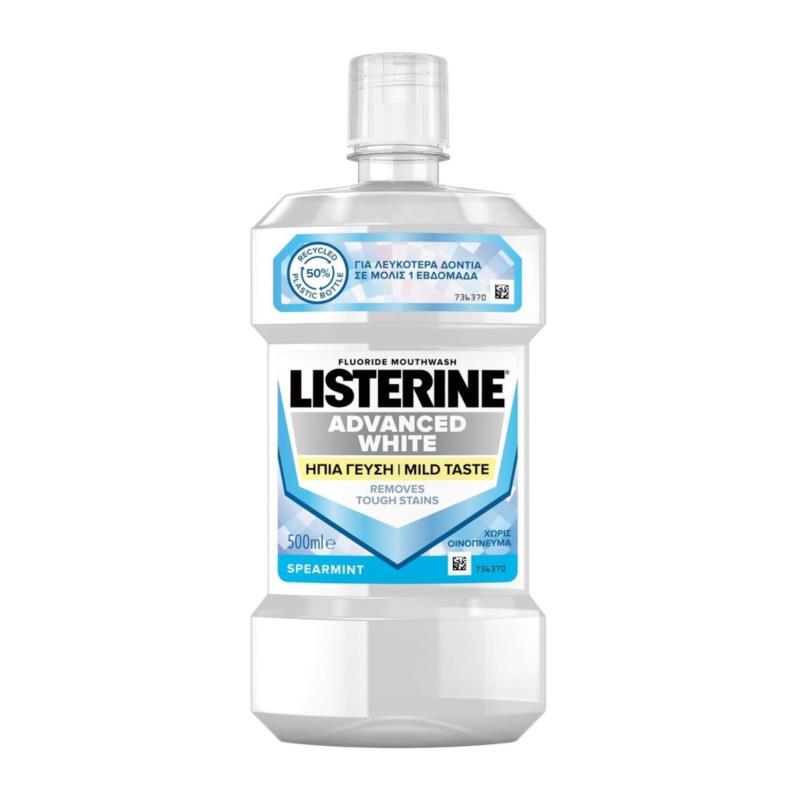 Στοματικό Διάλυμα με Ήπια Γεύση Advanced White Listerine (500ml)