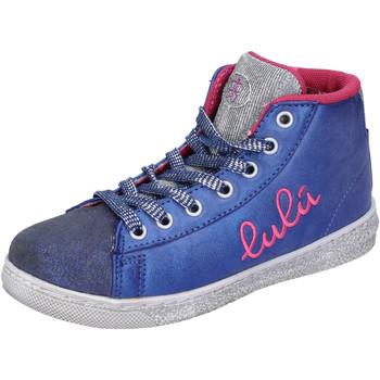 Ψηλά Sneakers Lulu sneakers blu tessuto argento camoscio AH227
