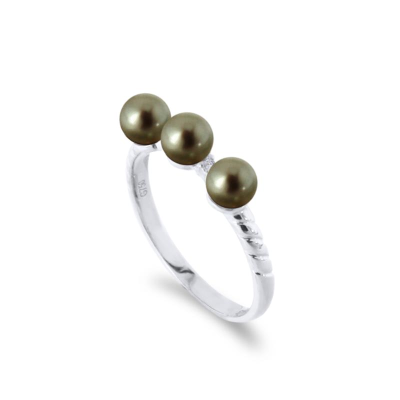 Δαχτυλίδι με μαργαριτάρια Akoya σε λευκόχρυσο Κ18 - W317283B