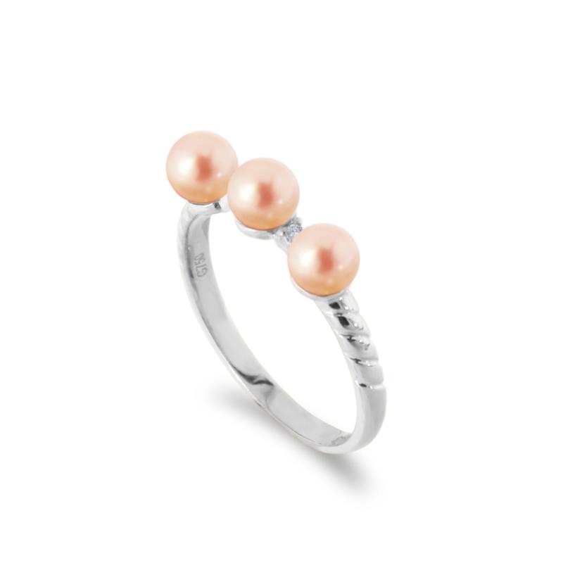 Δαχτυλίδι με μαργαριτάρια Akoya σε λευκόχρυσο Κ18 - W317283S