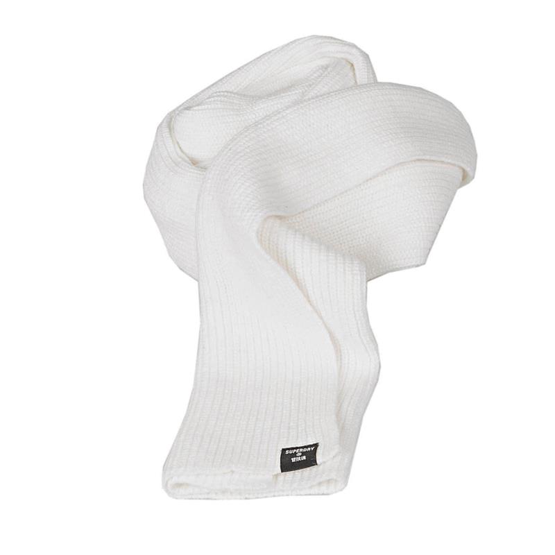 Superdry - HERITAGE RIBBED SCARF - CREAM