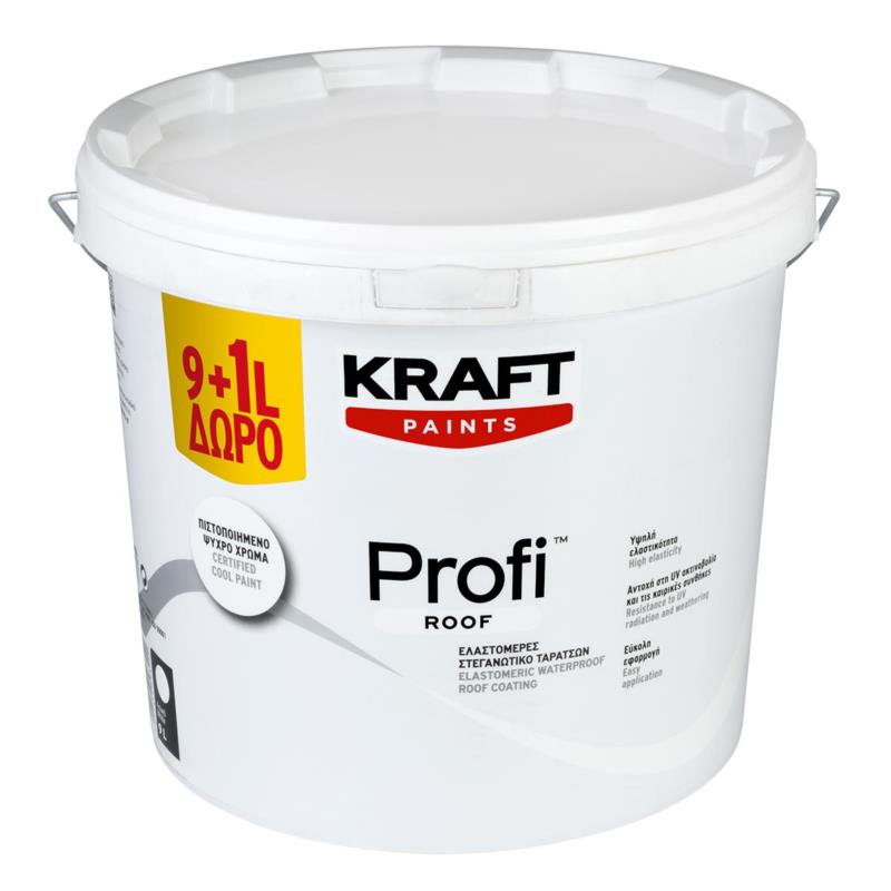 Μονωτικό Χρώμα Ταρατσών KRAFT PROFI ROOF Λευκό 9+1lt ΔΩPO