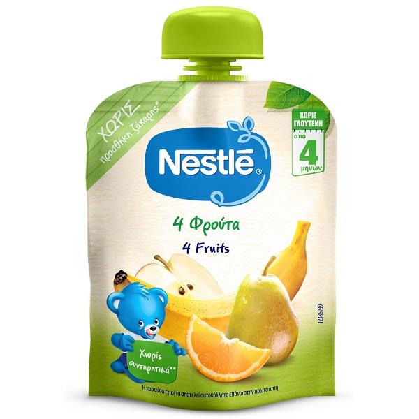 Φρουτοπολτός 4 Φρούτα Nestle (90 g)