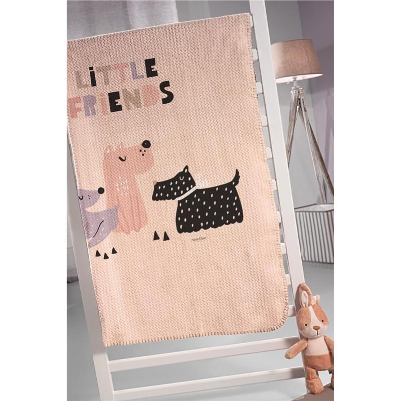 Guy Laroche παιδική μονή κουβέρτα με print ''Ultrasoft Doggy Pink'' 160 x 220 cm - 1713030119002 - Ροζ