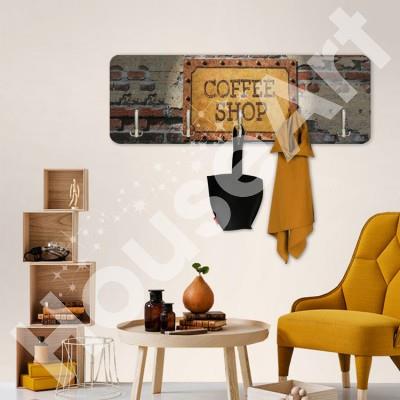 Coffee Shop Wall Art Φαγητό Κρεμάστρες & Καλόγεροι 45 cm x 1.38cm