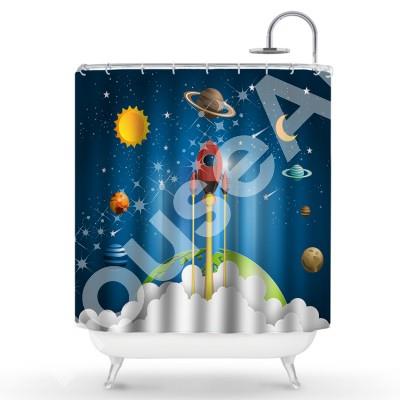 Μικρός Πύραυλος Παιδικά Κουρτίνες μπάνιου 150 x 180 cm