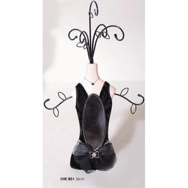 Μπούστο Υφασμάτινο-Μεταλλικό Με Καθρέφτη Royal Art 36εκ. CHE851 (Υλικό: Μεταλλικό, Ύφασμα: Βελούδο, Χρώμα: Μαύρο) - Royal Art Collection - CHE851