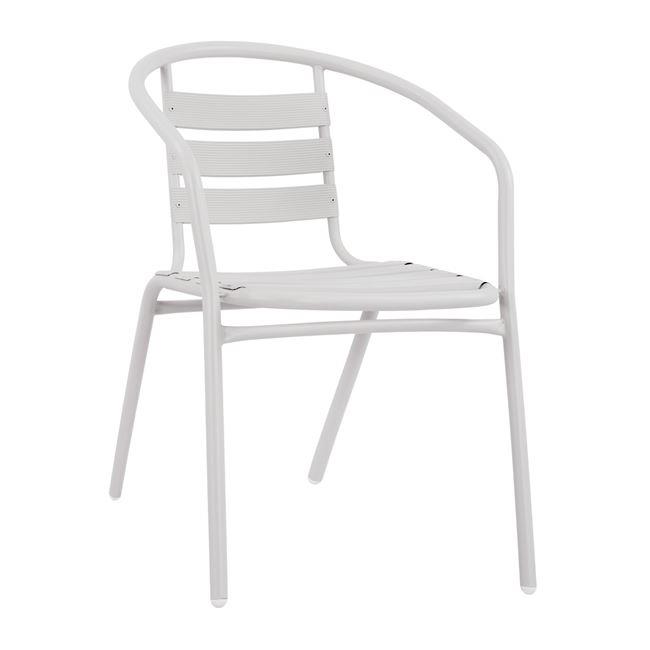 Πολυθρόνα "LAURA" από μέταλλο-αλουμίνιο σε λευκό χρώμα 54x59x73