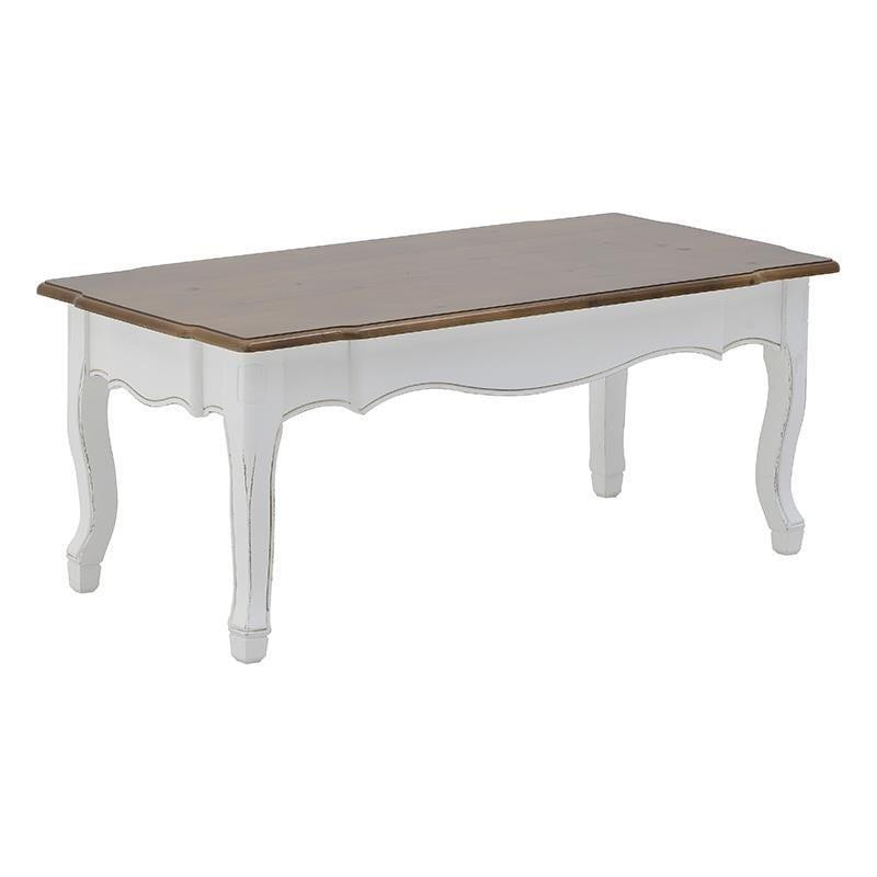 Τραπέζι σαλονιού ξύλινο λευκό/natural 120x60x50cm Inart 3-50-482-0133