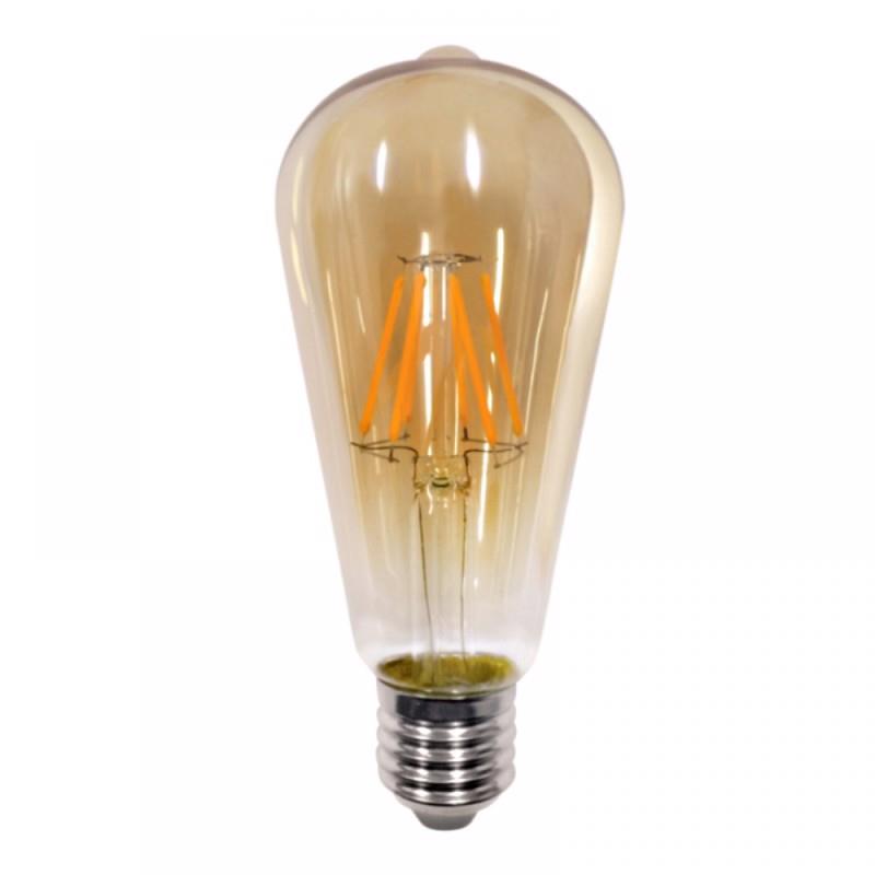 INLIGHT E27 LED Filament Amber Dimmable ST64 8W 650Lm 2200Κ/Θερμό 7.27.08.24.1