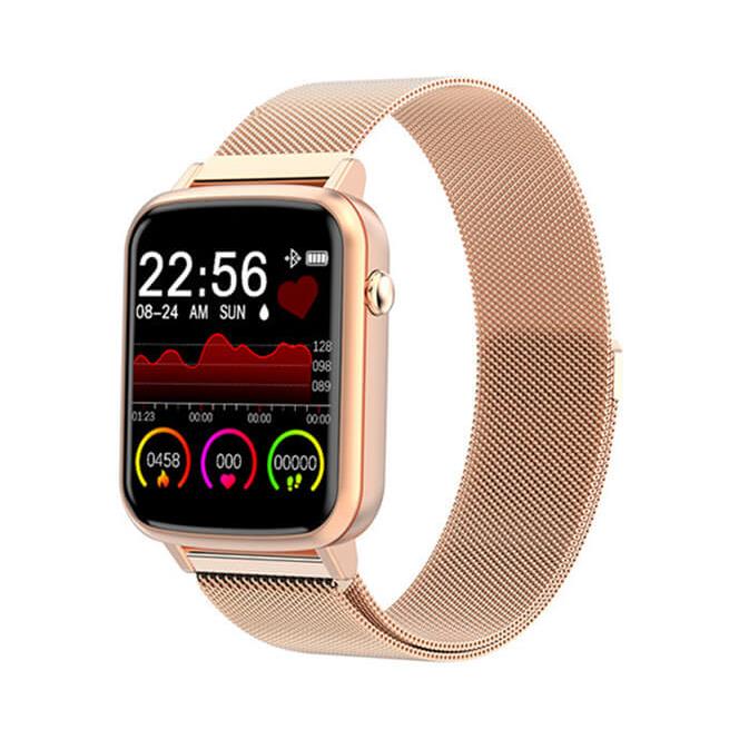 Smartwatch Bakeey R25 Blood Pressure Heart Rate Monitor - Gold Steel