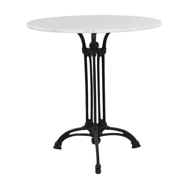 Τραπέζι από μαντέμι-μάρμαρο με τρίνυχη βάση σε μαύρο-λευκό Φ60x73