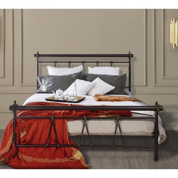 Κρεβάτι ημίδιπλο μεταλλικό σε χρώμα σκουριάς 112x192