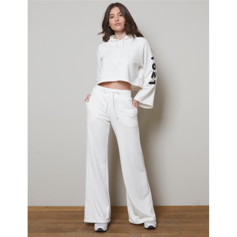 Wide leg off white track pants - Fitness