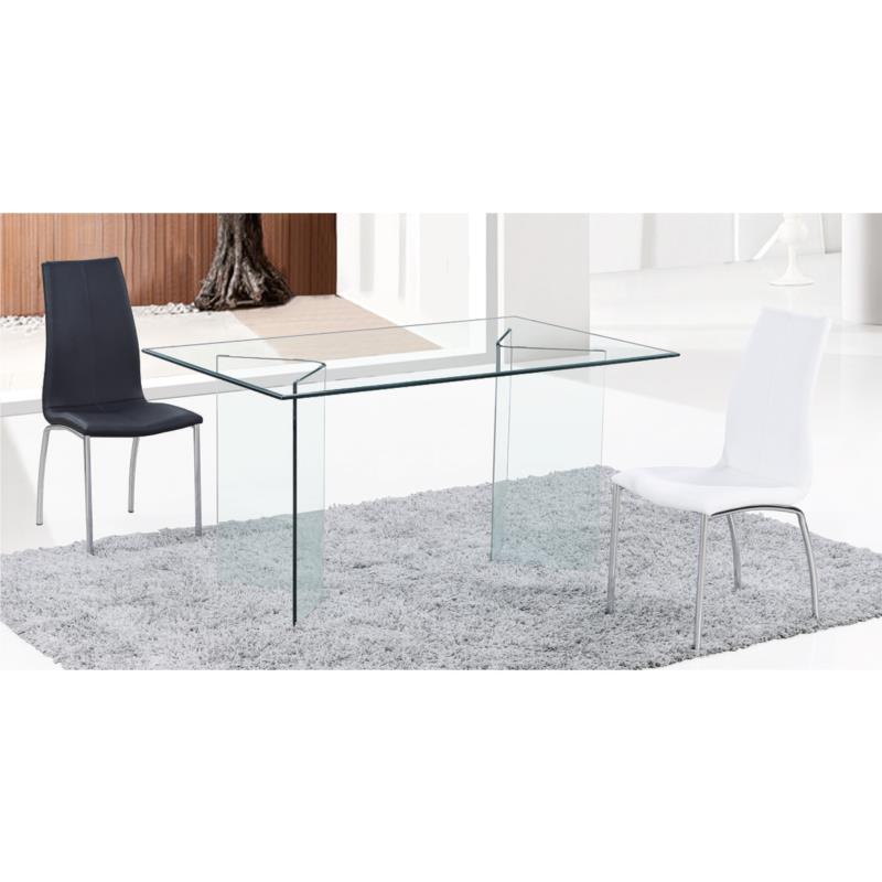 Τραπέζι GLASSER Bent Glass - Γυαλί Clear 150x90x75cm