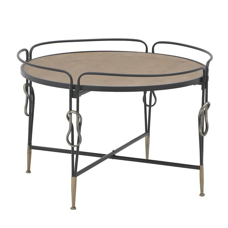 Τραπέζι σαλονιού ξύλινο/μεταλλικό natural/μαύρο 78x53cm Inart 3-50-966-0008