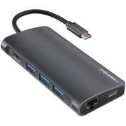 NATEC NMP-1773 FOWLER 2 USB-C PD 3X USB 3.0 HDMI 4K RJ45 USB-C SD MICRO SD MULTI PORT