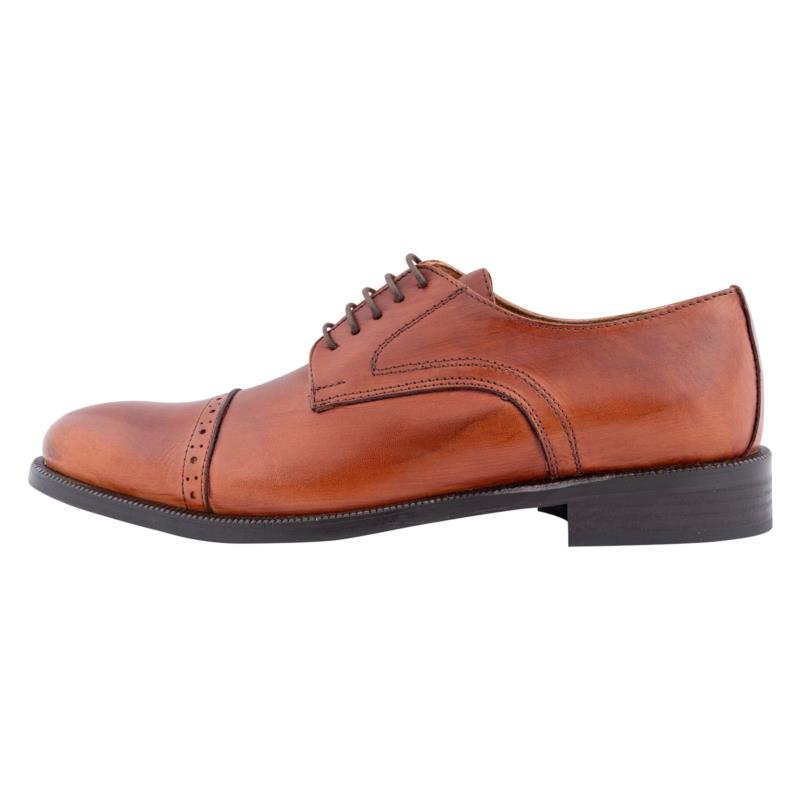 Prince Oliver Καφέ Brogue Leather Shoes