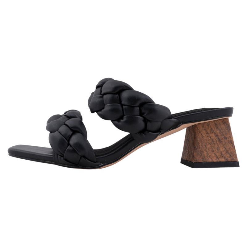 Γυναικεία mules corina shoes μαύρα με πλέξη NEW COLLECTION