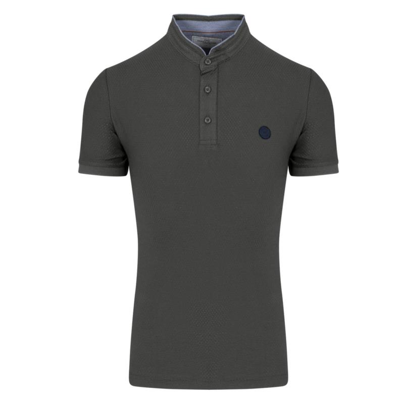 Prince Oliver Premium Polo Xακί με Μάο Γιακά 100% Cotton (Modern Fit) NEW COLLECTION