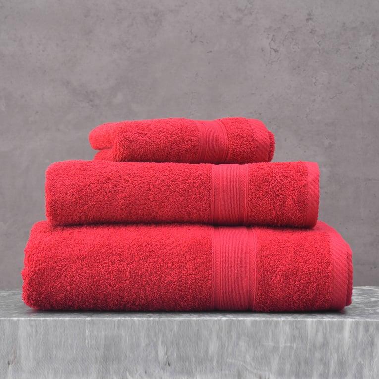 Πετσέτες Μπάνιου (Σετ 3 Τμχ) Rythmos Illusion Κοκκινο