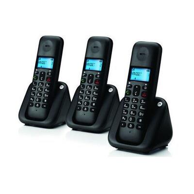 Ασύρματο Τηλέφωνο Motorola T303 Triple Pack Μαύρο