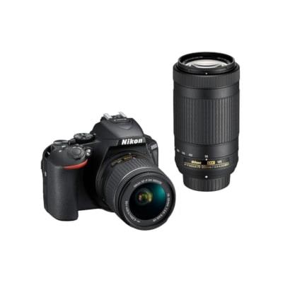 Nikon D5600 Kit AF-P 18-55mm & 70-300mm - Μαύρο