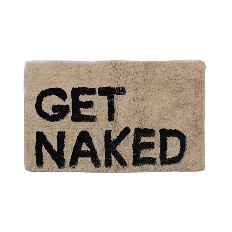 Ταπέτο Μπάνιου Βαμβακερό Μπεζ Get Naked Estia 50x80εκ. 02-4323 (Ύφασμα: Βαμβάκι 100%, Χρώμα: Μαύρο) - estia - 02-4323