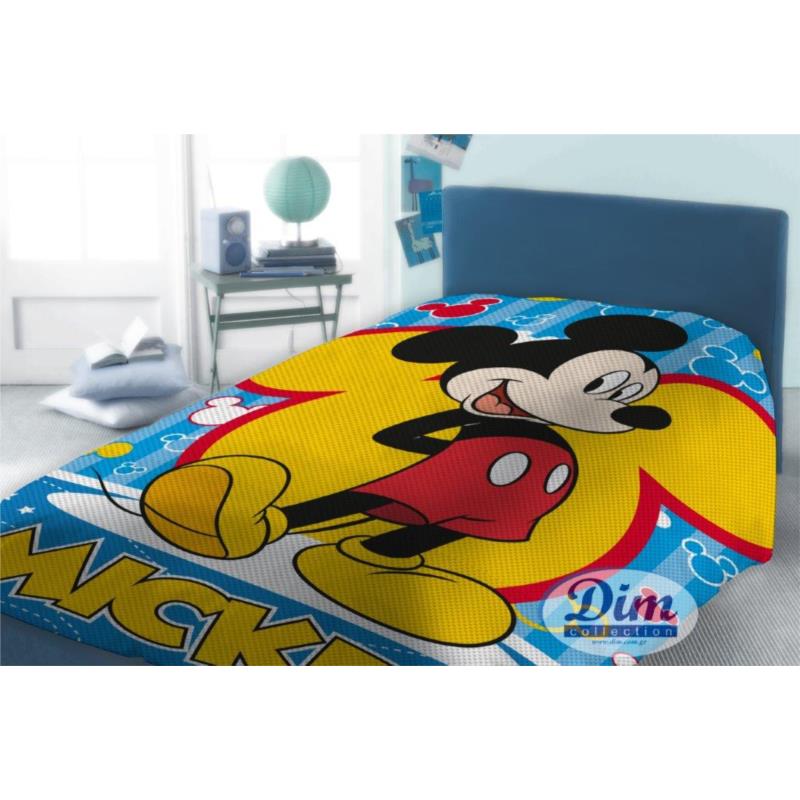 Κουβέρτα Μονή Πικέ 160x240εκ. Mickey 565 Digital Print Disney Dimcol (Ύφασμα: Βαμβάκι 100%, Χρώμα: Μπλε) - Disney - 2120415201056599