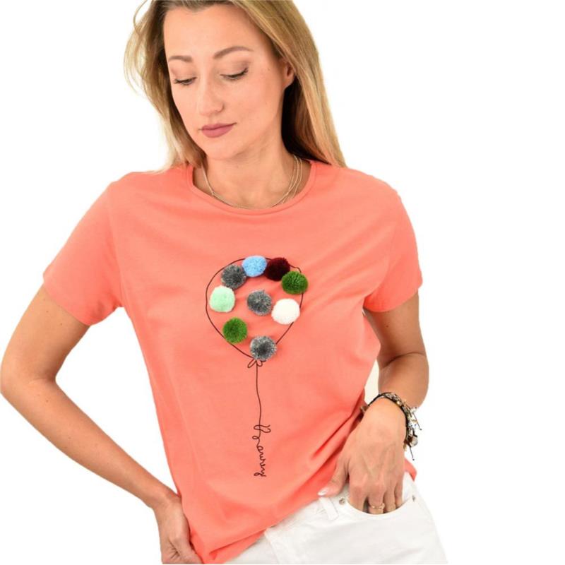 Γυναικεία μπλούζα με σχέδιο μπαλόνι και πον πον Κοραλί 11023
