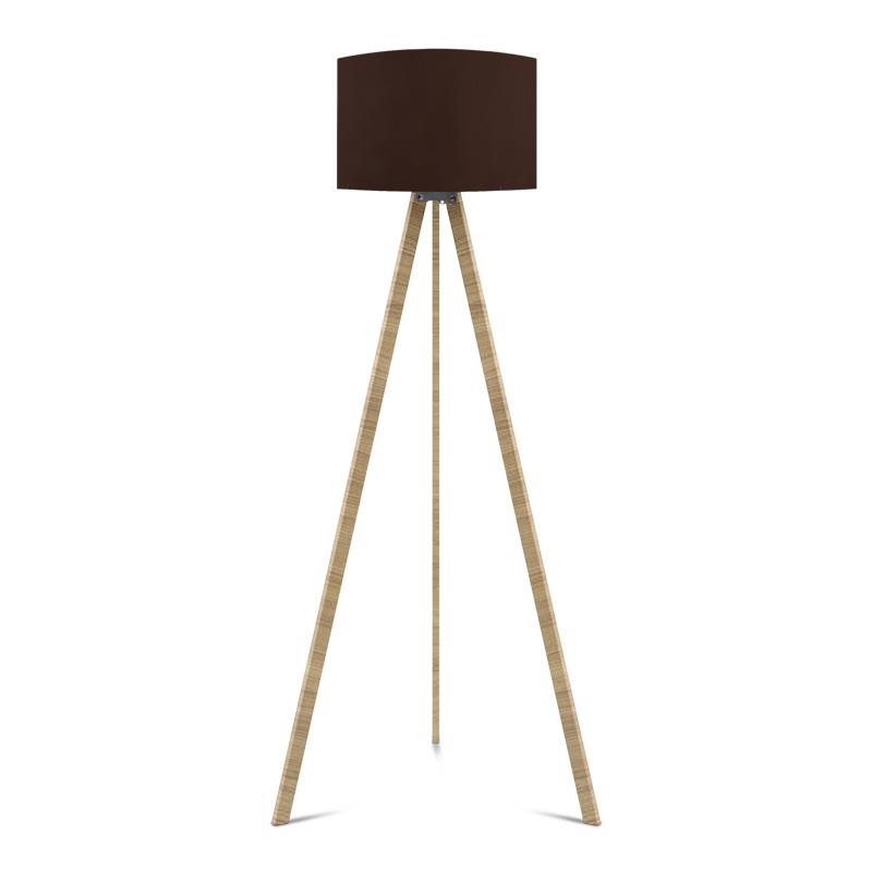 Φωτιστικό δαπέδου "CAPRICCIO" από ξύλο-ύφασμα σε χρώμα σονόμα-καφέ Φ38x140