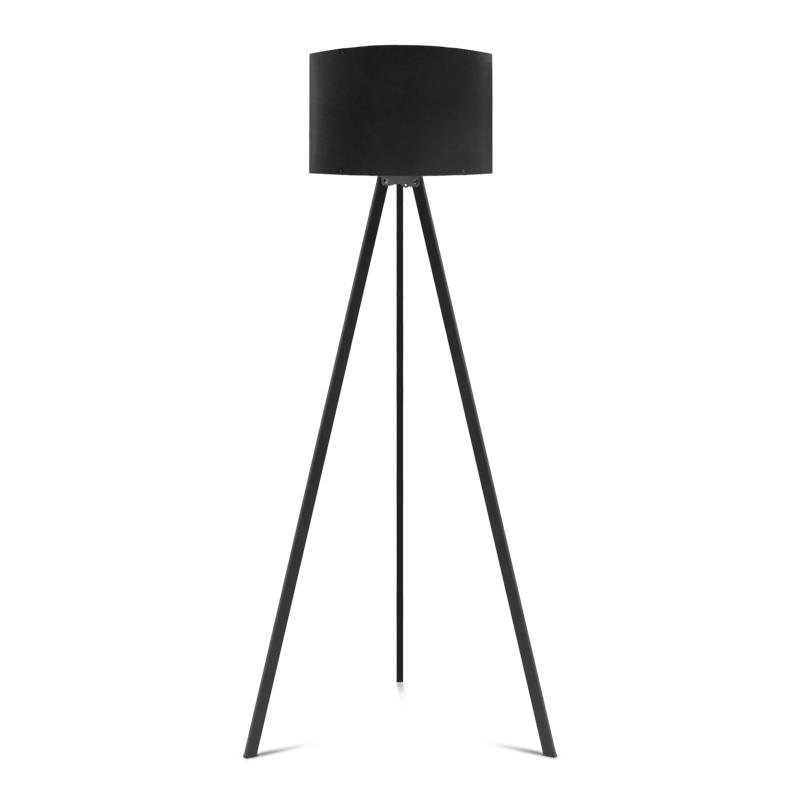 Φωτιστικό δαπέδου "CAPRICCIO" από ξύλο/ύφασμα σε χρώμα μαύρο Φ38x140