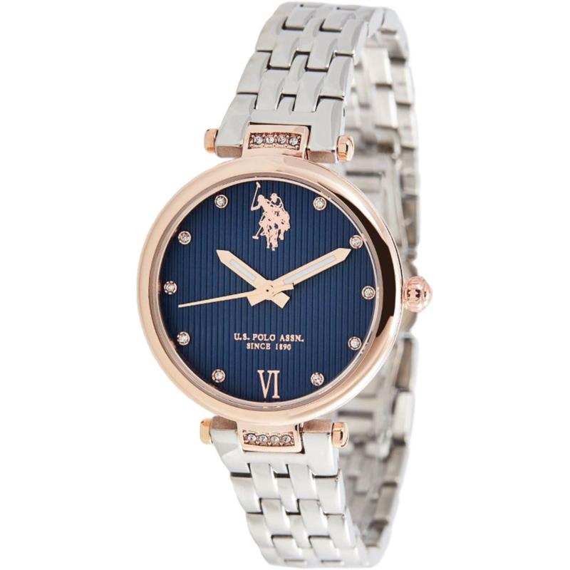 U.S. POLO Margot Crystals - USP5980BL, Rose Gold case with Stainless Steel Bracelet