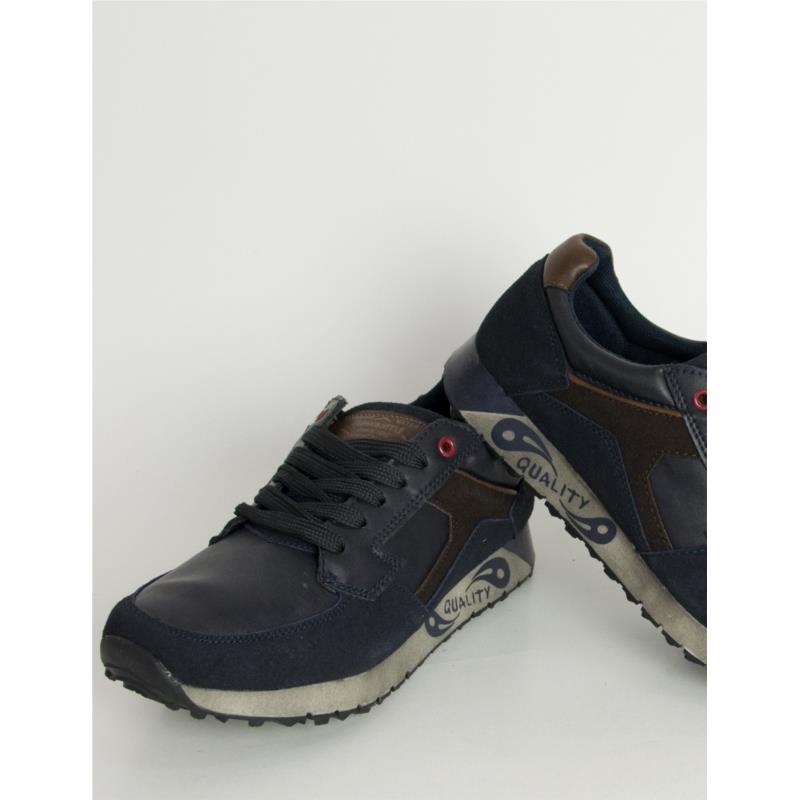 Ανδρικά Sneakers μπλε με κορδόνια MF606C