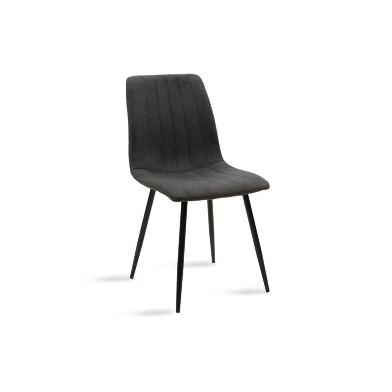 Καρέκλα "NOOR" από ύφασμα-μέταλλο σε ανθρακί-μαύρο χρώμα 46x57x87