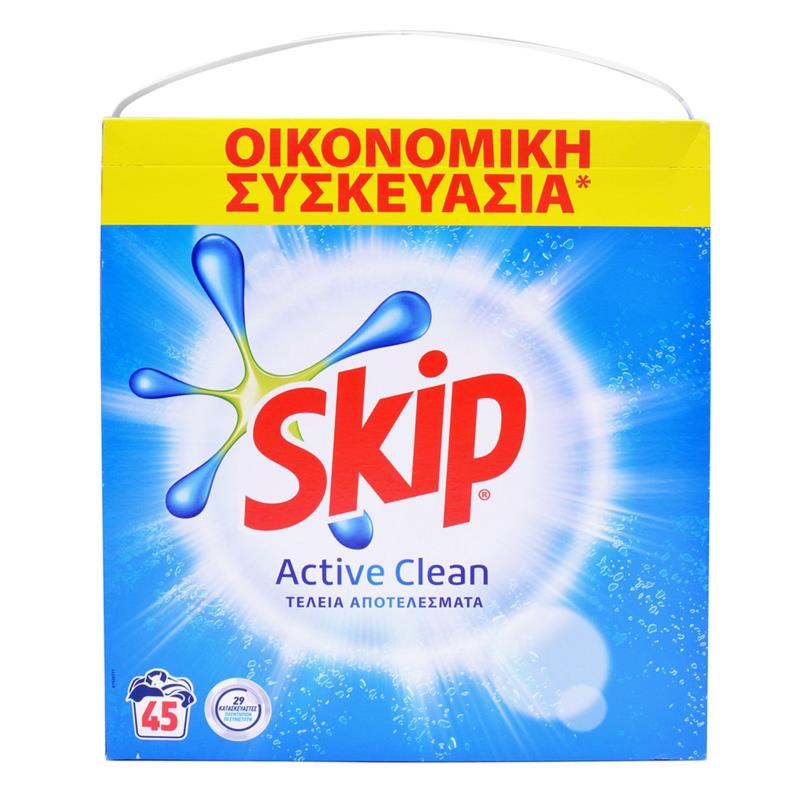 Σκόνη Πλυντηρίου SKIP Active Clean 45 Μεζούρες