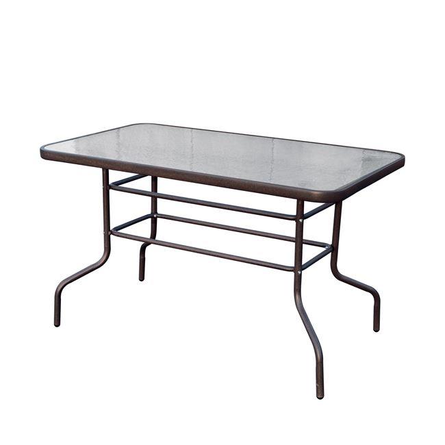 Τραπέζι "BALENO" μεταλλικό σε καφέ χρώμα 120x70x72