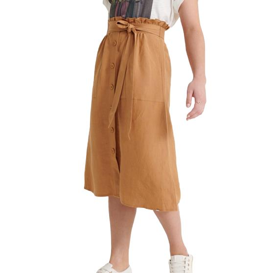 Superdry Eden Linen Γυναικεία Φούστα W7210009A-500 Κάμελ