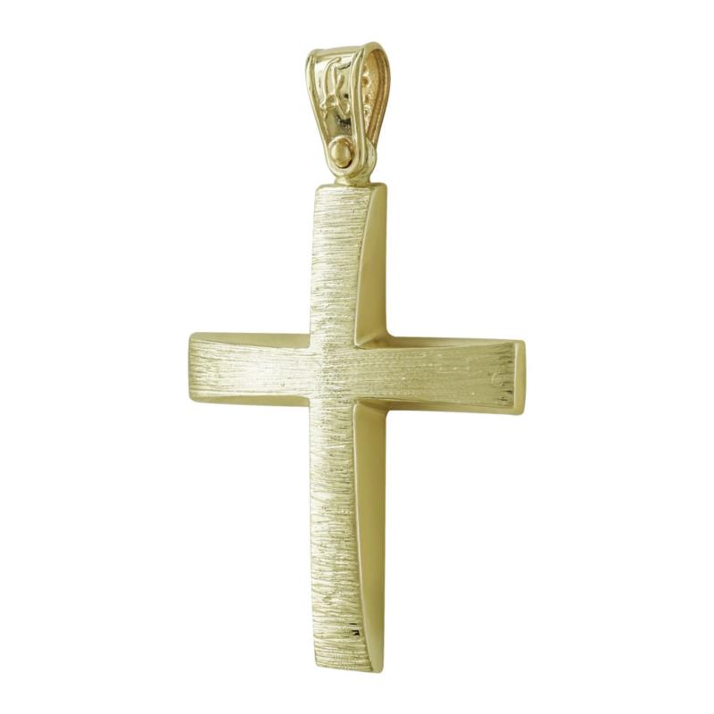 Σταυρός Βάπτισης Ανδρικός Σε Κίτρινο Χρυσό 9 Καρατίων ST2768