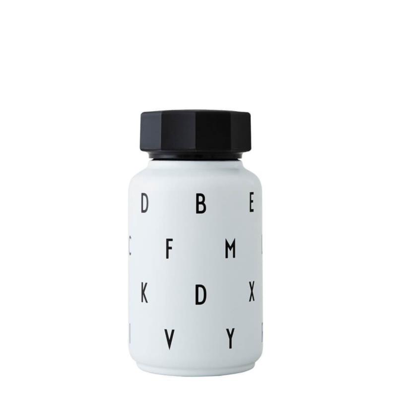 Design Letters: Θερμός μπουκάλι με καλαμάκι από ανοξείδωτο ατσάλι "White" 330ml