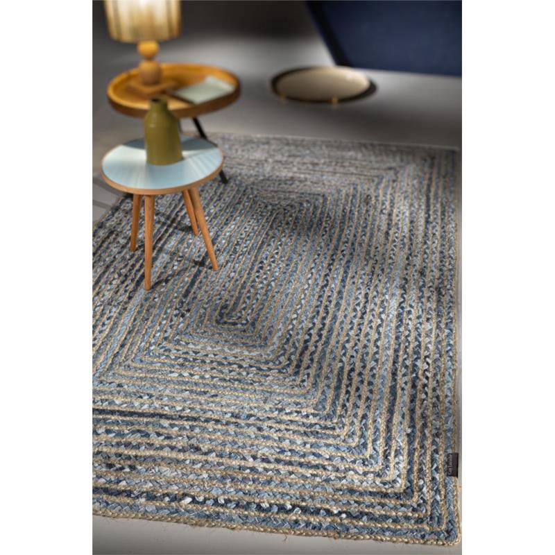 Χαλί Βαμβάκι-Jute 70x160εκ. Rugget Denim Guy Laroche (Χρώμα: Μπλε, Ύφασμα: 50%Cotton-50%Jute) - Guy Laroche - 5206480561665