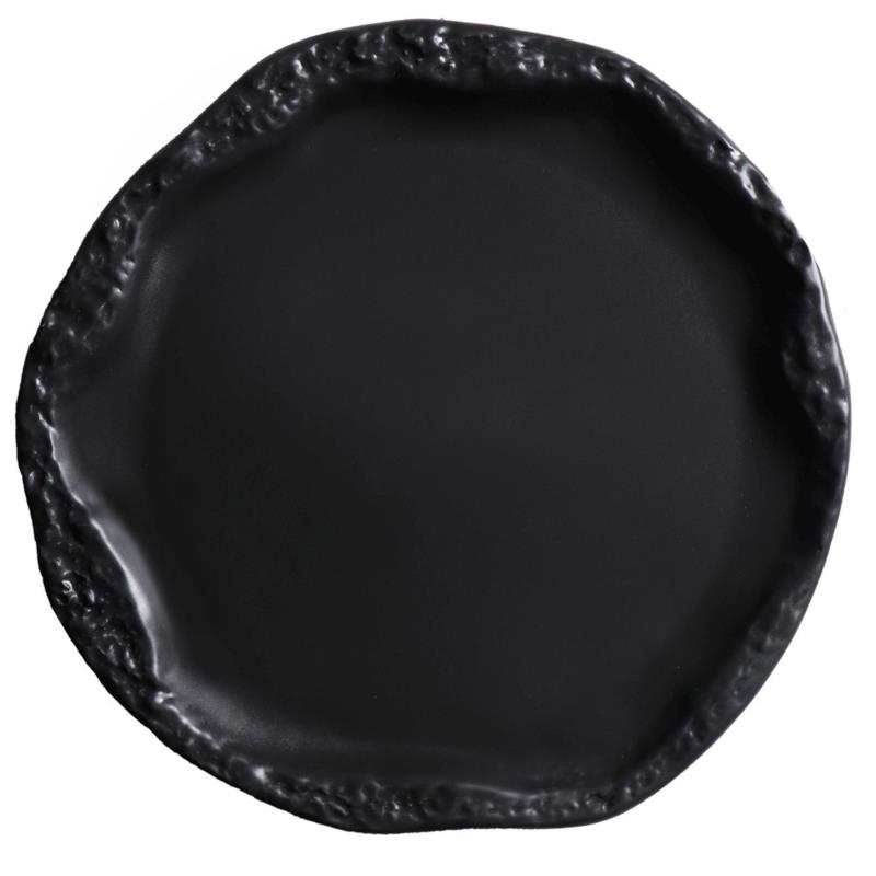 Πιάτο Φρούτου Πορσελάνης Volcano Black ESPIEL 17x2εκ. QAB103K6 (Υλικό: Πορσελάνη, Χρώμα: Μαύρο) - ESPIEL - QAB103K6
