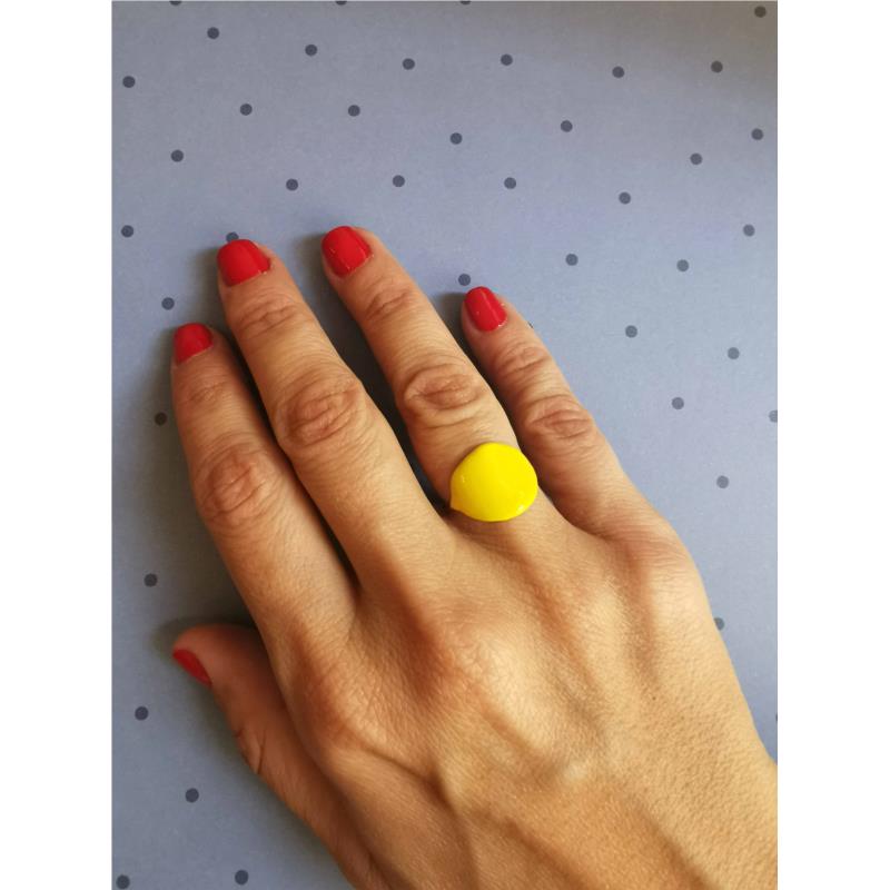 Δαχτυλίδι με κίτρινο σμάλτο f & l accessories