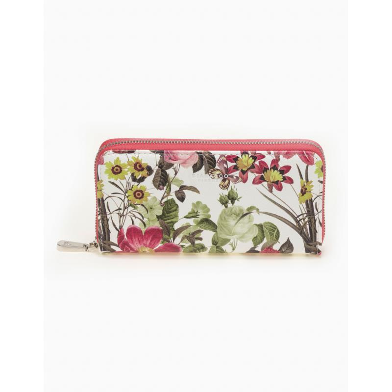 Φλοράλ πορτοφόλι με φερμουάρ - Ροζ