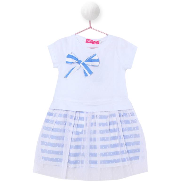 Λευκό Φόρεμα για Κορίτσι 2-6 Ετών Sam 0-13 Εκρού-Λευκό
