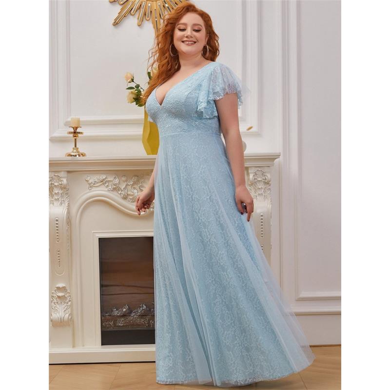 ΑΜΕΣΑ ΔΙΑΘΕΣΙΜΟ: Μάξι γαλάζιο φόρεμα PRINCESS BLUE (ΝΟΥΜΕΡΑ ΜΕΧΡΙ 7XL - EU58)