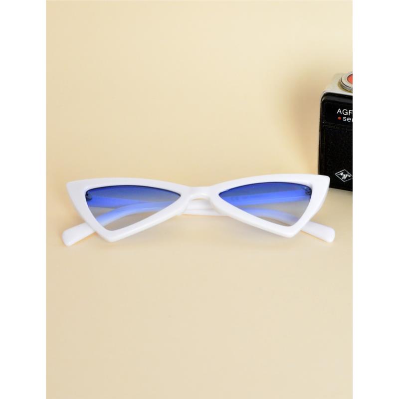 Γυναικεία γυαλιά ηλίου τριγωνικά πεταλούδα άσπρα μπλε Premium S2643U