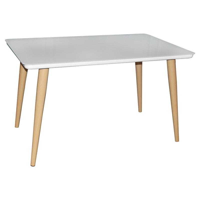 Τραπέζι UNION Φυσικό/Λευκό Μέταλλο/Γυαλί 130x80x75cm